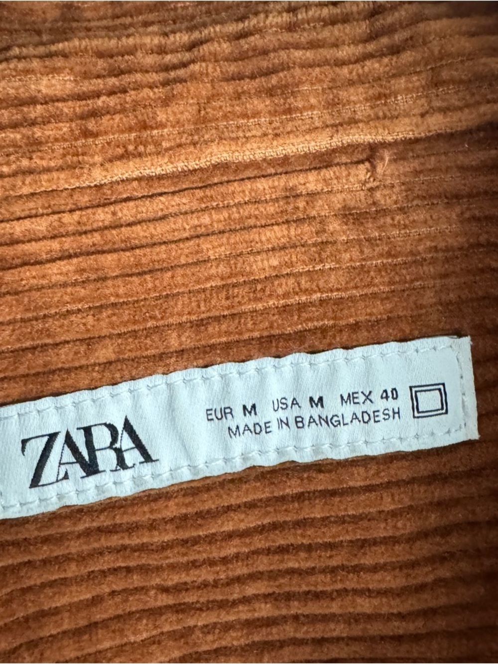 Zara Corduroy Button Up Shirt Jacket Size Medium - Picture 2 of 8